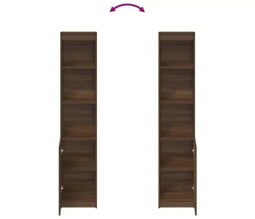 Komoda, Rudos Ąžuolo Spalvos, 37,5X35X180 Cm Apdirbta Mediena