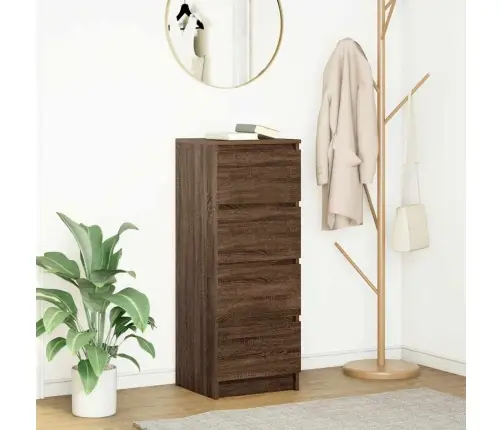 Kumode, Ozolkoka Krāsa, 37,5X35X99 Cm, Inženierijas Koks Vidaxl