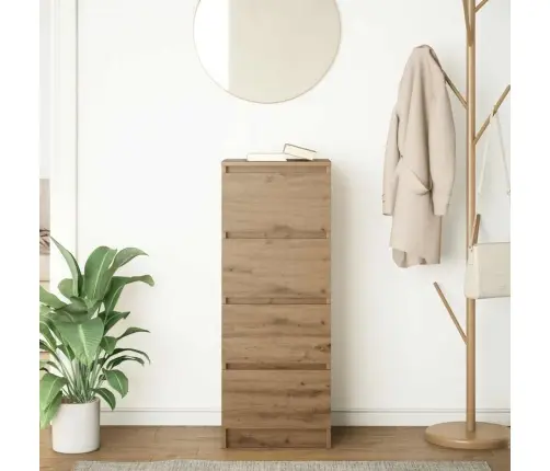 Kumode, Koka Krāsa, 37,5X35X99 Cm, Inženierijas Koks Vidaxl