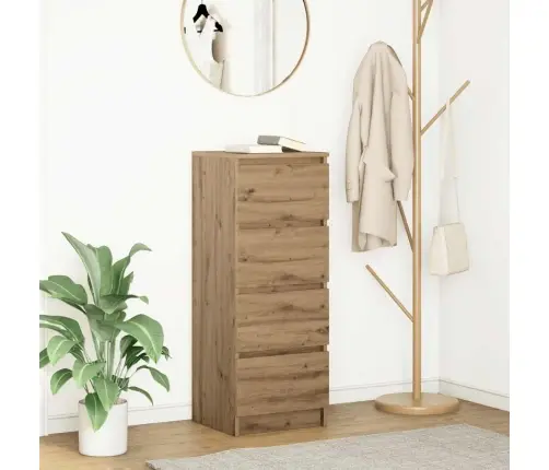 Kumode, Koka Krāsa, 37,5X35X99 Cm, Inženierijas Koks Vidaxl