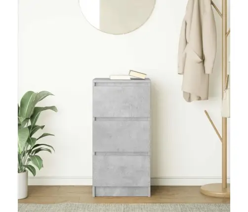 Kumode, Betona Pelēka, 37,5X35X76 Cm, Inženierijas Koks Vidaxl