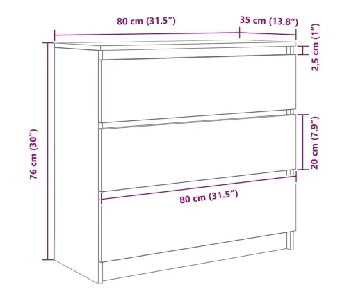 Indauja Juodas Ąžuolas 80X35X76 Cm Inžinerinė Mediena