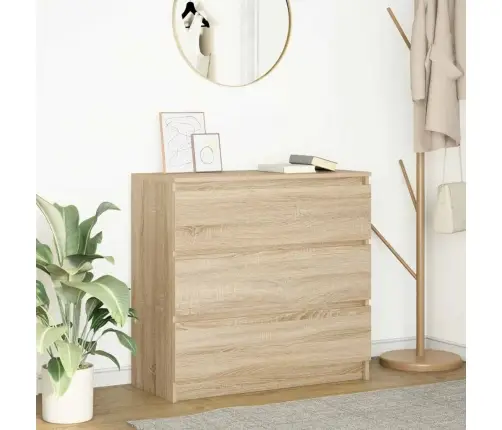 Kumode, Ozolkoka Krāsa, 80X35X76 Cm, Inženierijas Koks Vidaxl