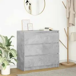 Plaukts Betona Pelēks 80X35X76 Cm Inženierijas Koks Vidaxl