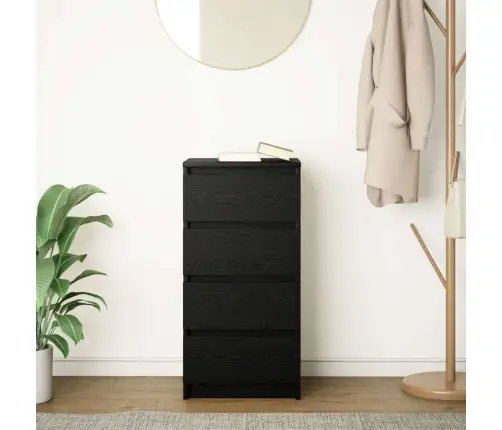 Kumode, Melns Ozols, 37,5X35X76 Cm, Inženierijas Koks Vidaxl