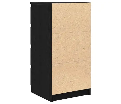 Kumode Ar Atvilktni, Melns Ozols 37,5X35X99Cm Inženierijas Koks Vidaxl