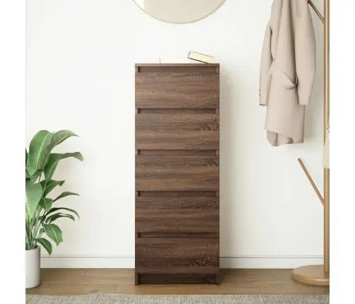 Puhvetkapp Sahtlitega, Pruun Tamm, 37,5 X 35X 99 cm Tehispuit