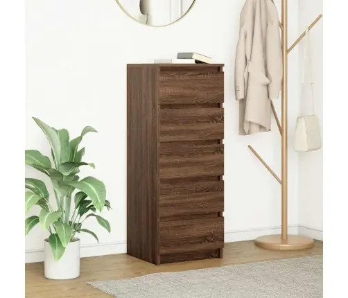 Puhvetkapp Sahtlitega, Pruun Tamm, 37,5 X 35X 99 cm Tehispuit