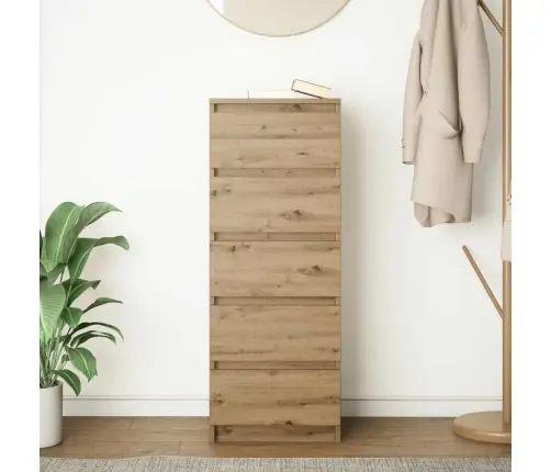 Kumode Ar Atvilktni, 37,5X35X99 Cm, Inženierijas Koks Vidaxl