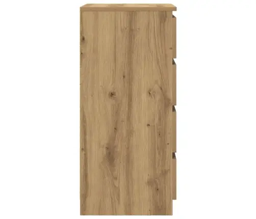 Kumode Ar Atvilktni, 37,5X35X99 Cm, Inženierijas Koks Vidaxl