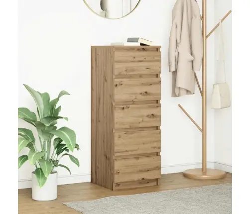 Kumode Ar Atvilktni, 37,5X35X99 Cm, Inženierijas Koks Vidaxl