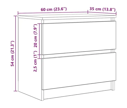 Tv Skapītis, Ozolkoka Krāsa, 60X35X54 Cm, Inženierijas Koks Vidaxl