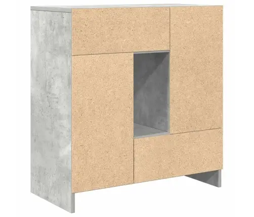 Kumode Ar Atvilktnēm Un Durvīm, Betons Pelēks, 70,5X34X74,5 Cm Vidaxl