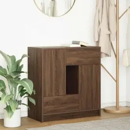 Kumode Ar Atvilktnēm Un Durvīm, Brūns Ozols, 70,5X34X74,5 Cm Vidaxl