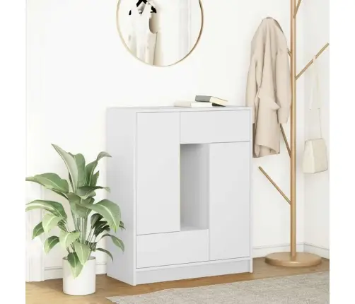 Puhvetkapp Sahtlitega Ja Ustega, Valge, 73X31X90 Cm