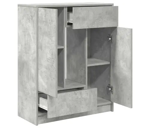 Kumode Ar Atvilktnēm Un Durvīm, Betons Pelēks, 73X31X90 Cm Vidaxl