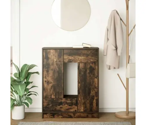 Kumode Ar Atvilktnēm Un Durvīm, Kūpināts Ozols, 73X31X90 Cm Vidaxl Kumode Ar Atvilktnēm Un Durvīm, Kūpināts Ozols, 73X31X90 Cm Vidaxl