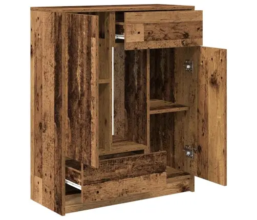 Kumode Ar Atvilktnēm Un Durvīm, Veca Koka, 73X31X90 Cm Vidaxl