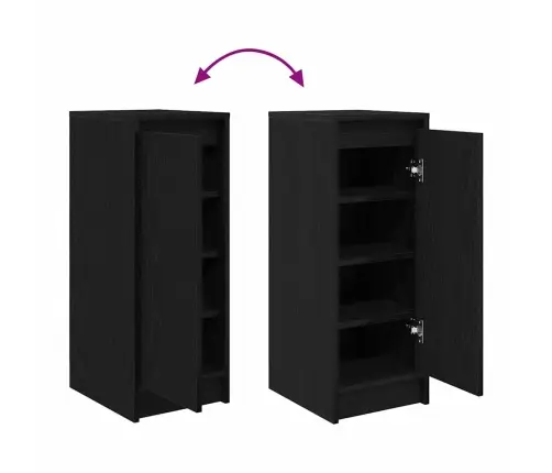 Apavu Plaukts, Melns Ozols, 29,5X34X76 Cm, Inženierijas Koks Vidaxl