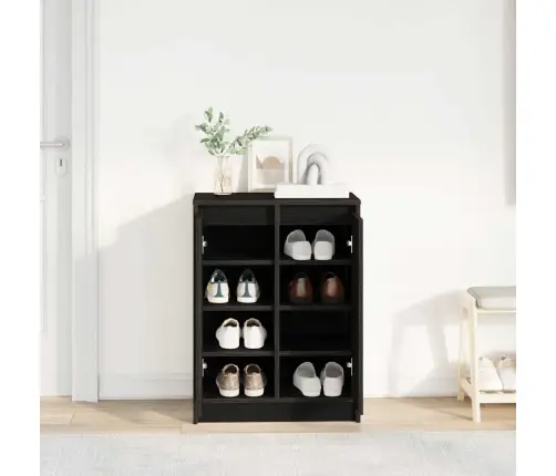 Apavu Skapītis, Melns Ozols, 57X34X76 Cm, Inženierijas Koks Vidaxl