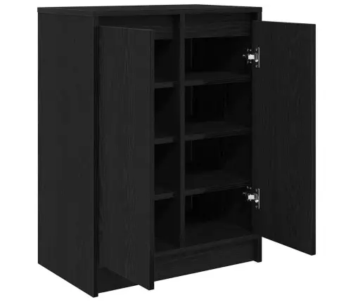 Apavu Skapītis, Melns Ozols, 57X34X76 Cm, Inženierijas Koks Vidaxl