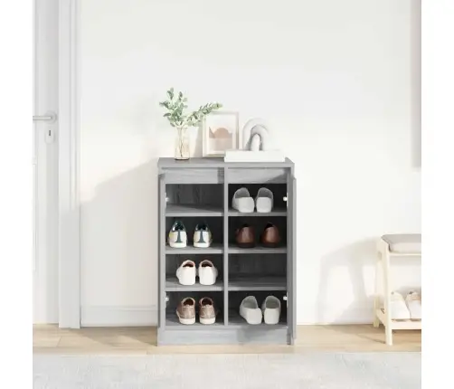 Apavu Skapītis, Pelēka Ozola, 57X34X76 Cm, Inženierijas Koks Vidaxl