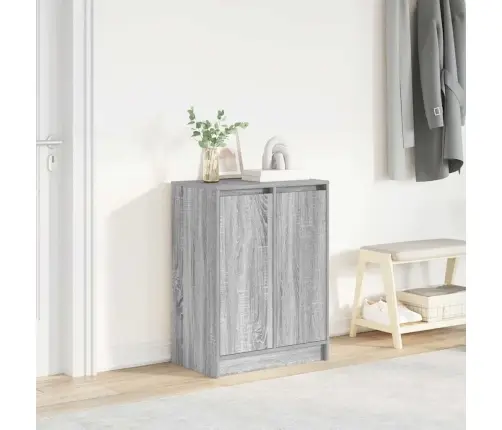 Apavu Skapītis, Pelēka Ozola, 57X34X76 Cm, Inženierijas Koks Vidaxl