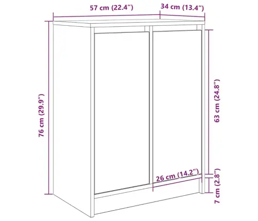 Jalatsikapp, Pruun Tamm, 57X34X76 cm Tehispuit