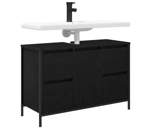 Valamukapp Sahtlitega Must Tamm 90X34,5X60 Cm