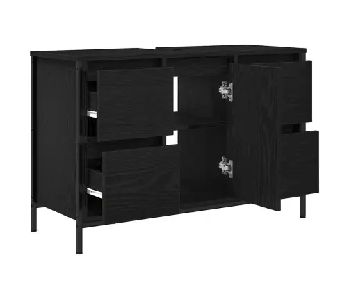 Valamukapp Sahtlitega Must Tamm 90X34,5X60 Cm