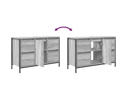 Praustuvo Spintelė Su Stalčiais Pilka Sonoma 90X34,5X60 Cm