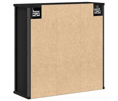 Vannitoa Seinakapp Peegliga Must Tamm 60X21X60 Cm