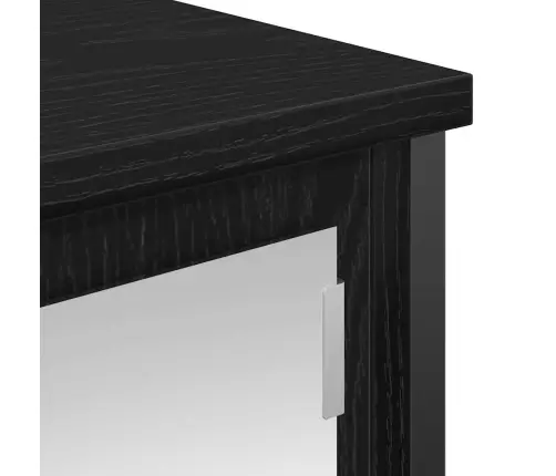 Vannitoa Seinakapp Peegliga Must Tamm 60X21X60 Cm