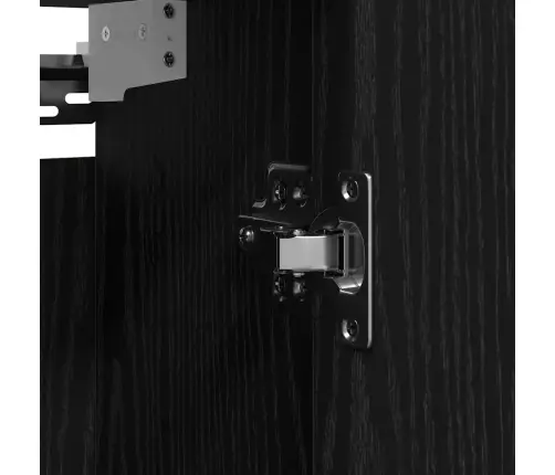 Vannitoa Seinakapp Peegliga Must Tamm 60X21X60 Cm