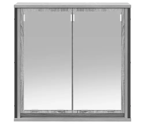 Sieninė Vonios Spintelė Su Veidrodžiu Pilka Sonoma 60X21X60 Cm