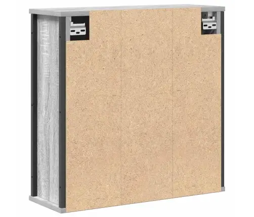 Sieninė Vonios Spintelė Su Veidrodžiu Pilka Sonoma 60X21X60 Cm