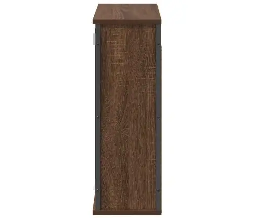 Vannas Istabas Sienas Skapis Ar Spoguli Brūns Ozols 60X21X60 Cm Vidaxl