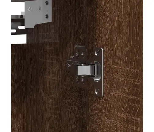 Vannas Istabas Sienas Skapis Ar Spoguli Brūns Ozols 60X21X60 Cm Vidaxl