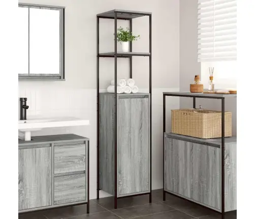 Vannas Istabas Skapis Ar Plauktiem Pelēks Sonoma 36X35X165 Cm Vidaxl