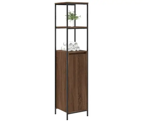 Vonios Spintelė Su Lentynomis Rudas Ąžuolas 36X35X165 Cm