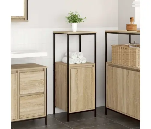 Vonios Spintelė Su Lentynomis Sonoma Ąžuolas 36X35X95 Cm