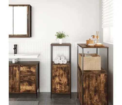 Vannas Istabas Skapis Ar Plauktiem Kūpināts Ozols 36X35X95 Cm Vidaxl