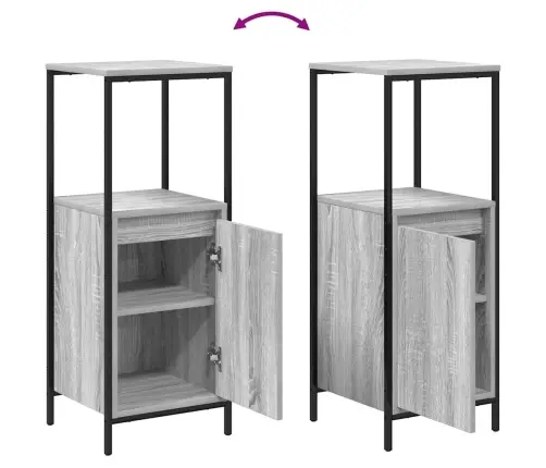 Vannas Istabas Skapis Ar Plauktiem Pelēks Sonoma 36X35X95 Cm Vidaxl