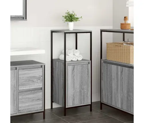 Vannas Istabas Skapis Ar Plauktiem Pelēks Sonoma 36X35X95 Cm Vidaxl