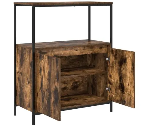 Vonios Spintelė Su Lentynomis Rūkytas Ąžuolas 76,5X35X95 Cm