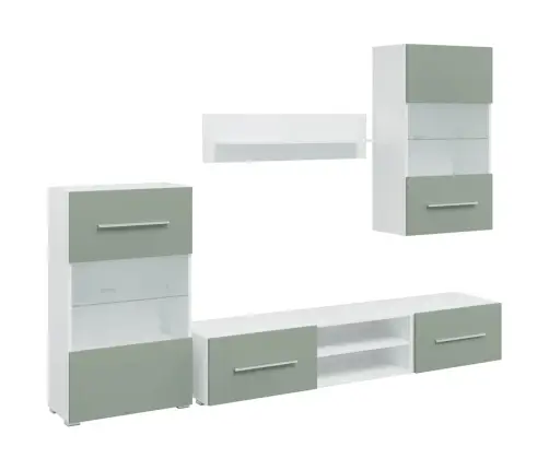 5-Osalised Led-Valgustusega Telerid, Oliivroheline Ehituspuit