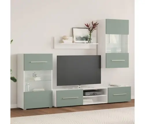 5-Osalised Led-Valgustusega Telerid, Oliivroheline Ehituspuit