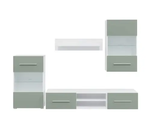 5-Osalised Led-Valgustusega Telerid, Oliivroheline Ehituspuit