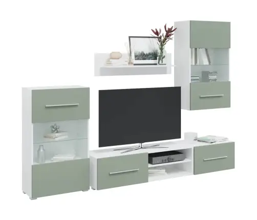 5-Osalised Led-Valgustusega Telerid, Oliivroheline Ehituspuit