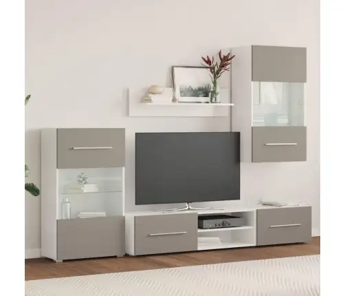 5Daļiņu Televizoru Bloki Ar Led Akmens Pelēks Inženierijas Koks Vidaxl 5Daļiņu Televizoru Bloki Ar Led Akmens Pelēks Inženierijas Koks Vidaxl